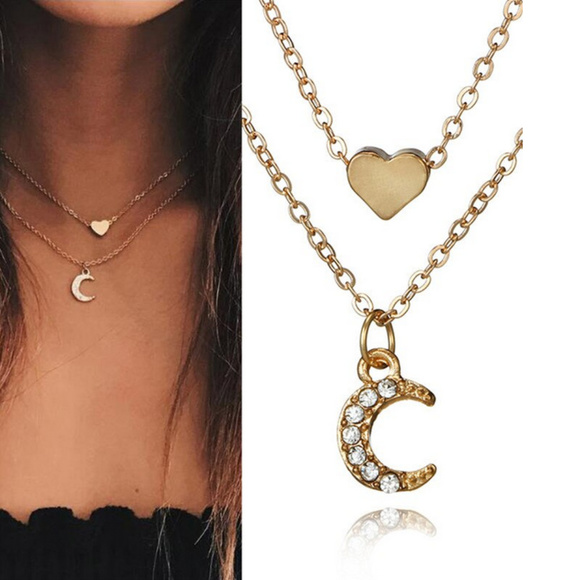 🍒 Last MOON 🌕 Love Gold Necklace - Picture 2 of 4